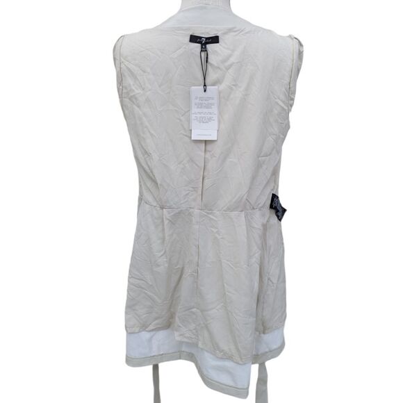 7 For All Mankind Faux Leather Size S Wrap Dress Off White/Ivory NWT - Picture 9 of 13